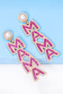 Rhinestone Pearl Embellished Letter Dangle Earrings