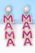 Rhinestone Pearl Embellished Letter Dangle Earrings