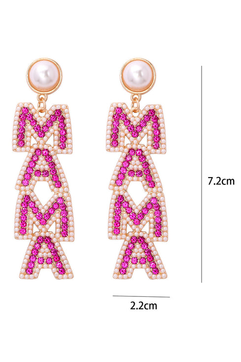 Rhinestone Pearl Embellished Letter Dangle Earrings
