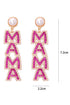 Rhinestone Pearl Embellished Letter Dangle Earrings
