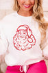 Rhinestone Santa Graphic Drop Shoulder Crew Neck Sweatshirt