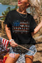 Rhinestone Studded USA Graphic Short Sleeve Shirt