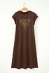 Rhinestone Western Graphic Side Slit Midi T Shirt Dress