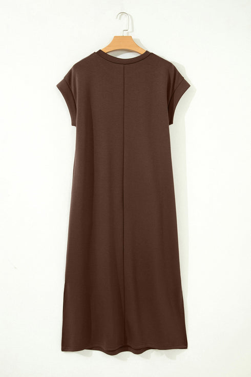 Rhinestone Western Graphic Side Slit Midi T Shirt Dress