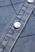 Rhombus Stitched Pattern Button Pocketed Denim Jacket