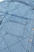 Rhombus Stitched Pattern Button Pocketed Denim Jacket