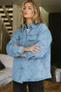 Rhombus Stitched Pattern Button Pocketed Denim Jacket
