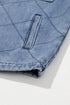 Rhombus Stitched Pattern Button Pocketed Denim Jacket