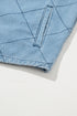 Rhombus Stitched Pattern Button Pocketed Denim Jacket