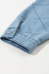 Rhombus Stitched Pattern Button Pocketed Denim Jacket