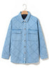 Rhombus Stitched Pattern Button Pocketed Denim Jacket