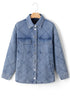 Rhombus Stitched Pattern Button Pocketed Denim Jacket