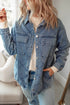 Rhombus Stitched Pattern Button Pocketed Denim Jacket