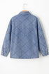 Rhombus Stitched Pattern Button Pocketed Denim Jacket