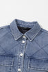 Rhombus Stitched Pattern Button Pocketed Denim Jacket