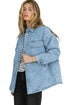 Rhombus Stitched Pattern Button Pocketed Denim Jacket