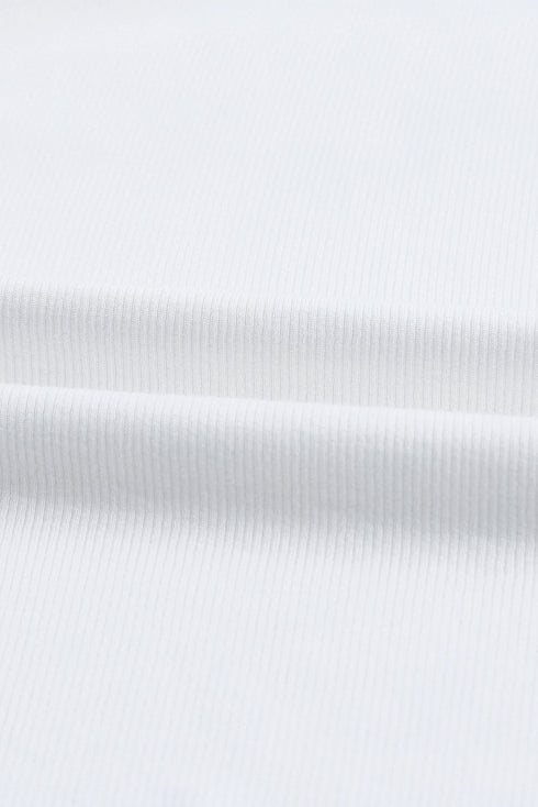 Rib Knit Crew Neck Sleeveless Crop Top