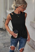 Rib Knit Cut-out Front Twist Tank Top