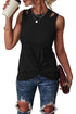 Rib Knit Cut-out Front Twist Tank Top
