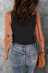 Rib Knit Cut-out Front Twist Tank Top