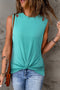 Rib Knit Cut-out Front Twist Tank Top