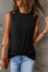 Rib Knit Cut-out Front Twist Tank Top