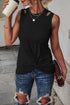 Rib Knit Cut-out Front Twist Tank Top