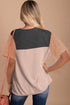 Rib Textured Colorblock T Shirt