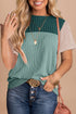 Rib Textured Colorblock T Shirt
