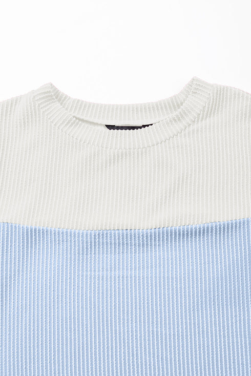 Rib Textured Colorblock T Shirt