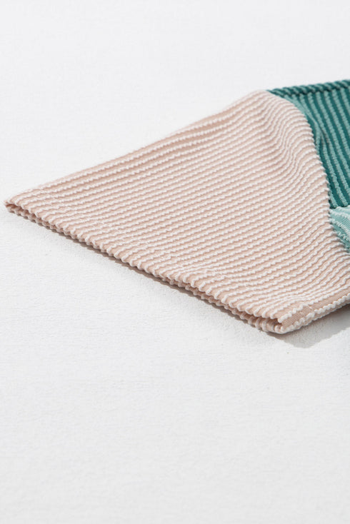 Rib Textured Colorblock T Shirt