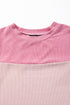 Rib Textured Colorblock T Shirt