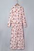 Ribbed Abstract Print Long Sleeve Two Piece Lounge Set