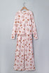 Ribbed Abstract Print Long Sleeve Two Piece Lounge Set