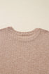 Ribbed Balloon Sleeve Pullover And Biker Short Set