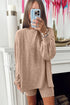 Ribbed Balloon Sleeve Pullover And Biker Short Set