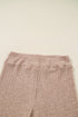 Ribbed Balloon Sleeve Pullover And Biker Short Set