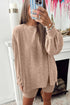 Ribbed Balloon Sleeve Pullover And Biker Short Set