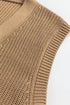 Ribbed Button Front V Neck Sleeveless Sweater Vest