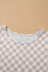 Ribbed Checkered Print Wide Leg Tank Pant Set