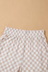 Ribbed Checkered Print Wide Leg Tank Pant Set