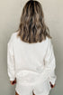 Ribbed Collar Drop Shoulder Solid Pullover Short Sets