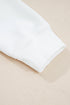 Ribbed Collar Drop Shoulder Solid Pullover Short Sets