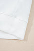 Ribbed Collar Drop Shoulder Solid Pullover Short Sets