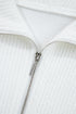 Ribbed Collar Drop Shoulder Solid Pullover Short Sets