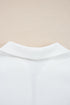 Ribbed Collar Drop Shoulder Solid Pullover Short Sets
