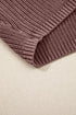 Ribbed Collared Button Placket Long Sleeve Sweater