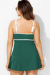 Ribbed Contrast Trim Adjustable Strap Two Piece Swimwear