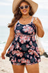 Ribbed Contrast Trim Adjustable Strap Two Piece Swimwear