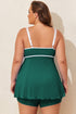 Ribbed Contrast Trim Adjustable Strap Two Piece Swimwear
